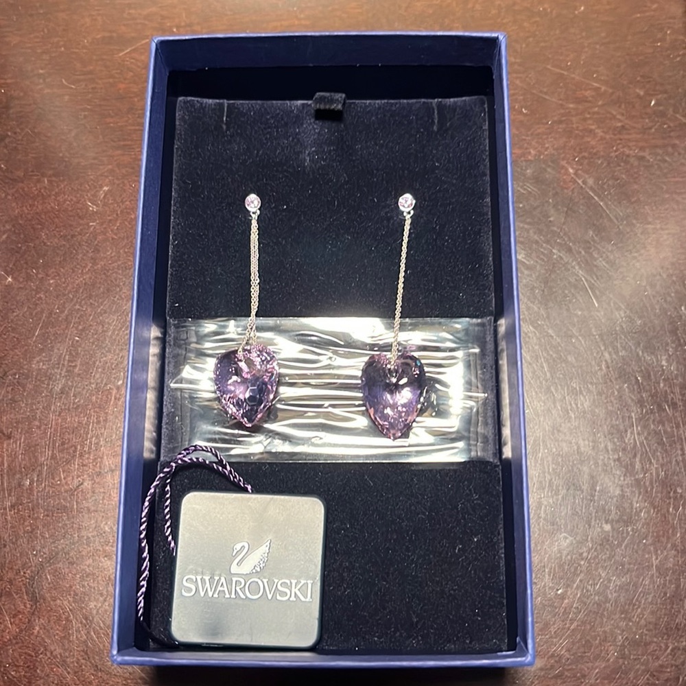 Swarovski earrings Purple crystal earrings.